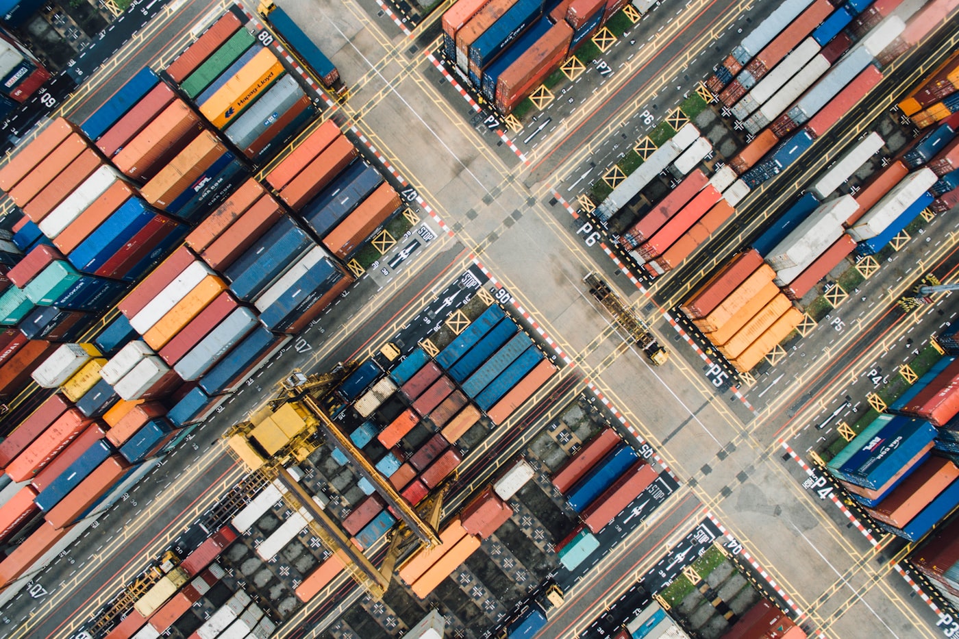 Fleet logistics yard from above